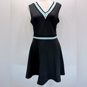 Sleeveless Golf Tennis Dress by Style London from ModCloth Black with Teal Trim